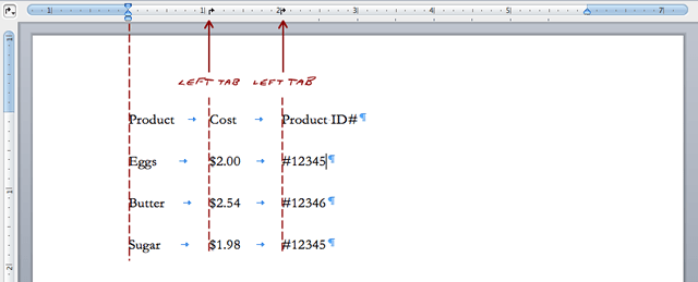 Tabs - Left aligned